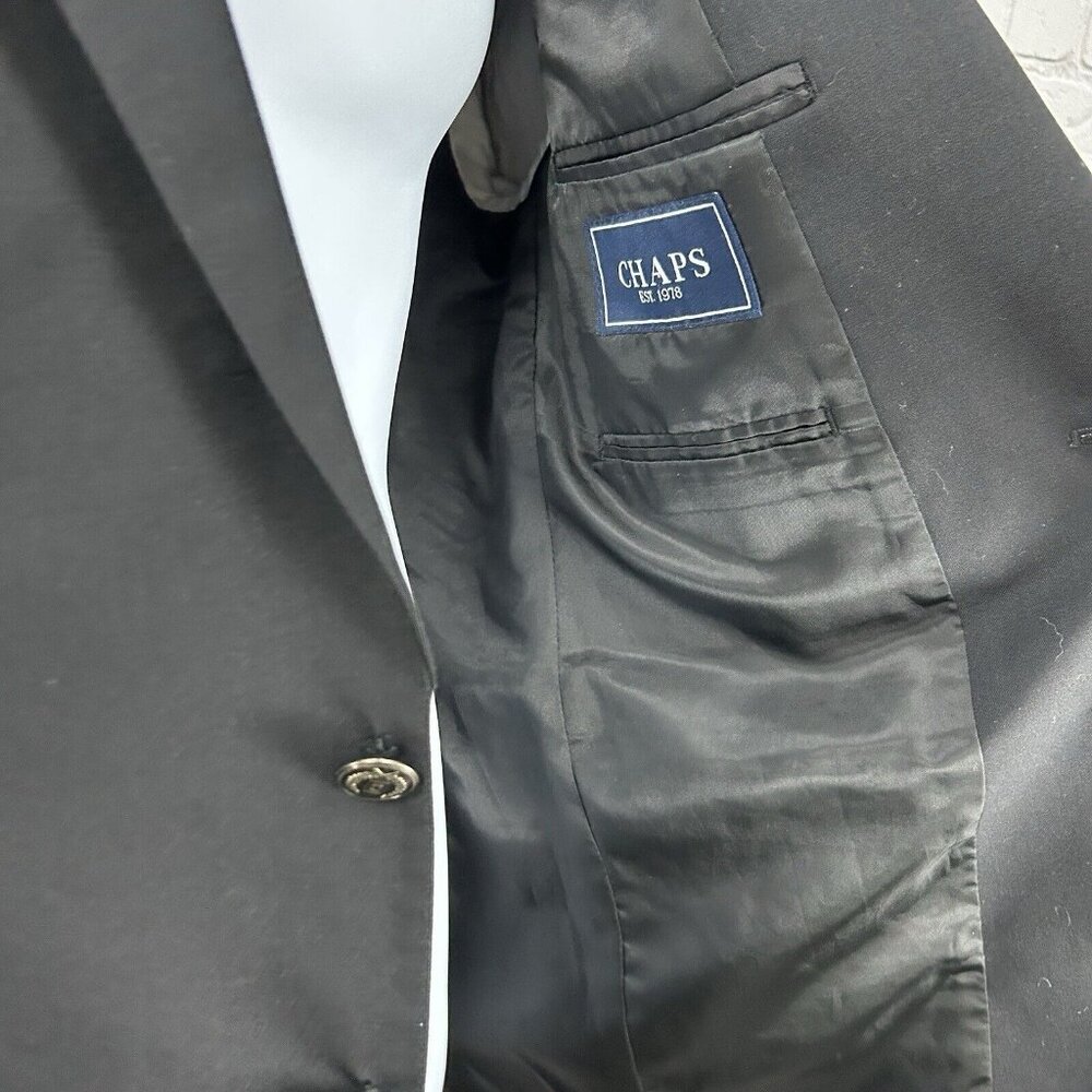 Chaps Solid Black 2 Button Single Vented Collared… - image 4